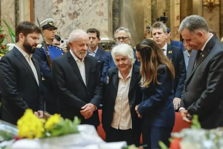 Presidente Lula e a primeira-dama Janja compareceram ao funeral. Ricardo Stuckert/PR