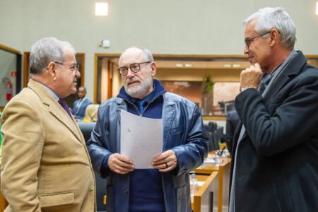Na foto, os vereadores Idenir Cecchim, Pedro Ruas e Mauro Pinheiro. Foto: Ana Terra Firmino/CMPA